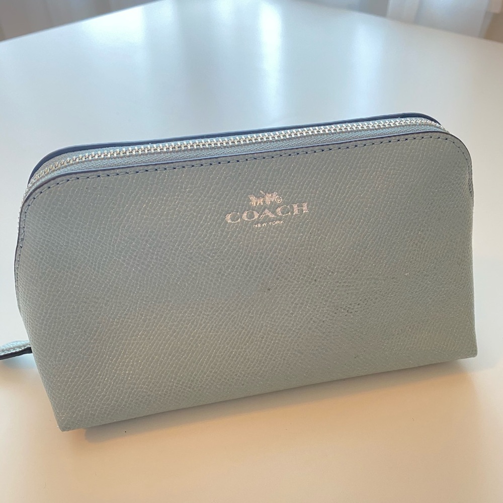 Coach Mini Cosmetic / Makeup Bag, light blue, NWT